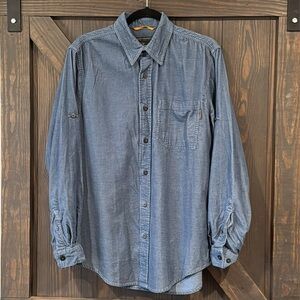 Royal Robbins Men’s Blue Corduroy Long Sleeve Button Up‎ Shirt Size Medium